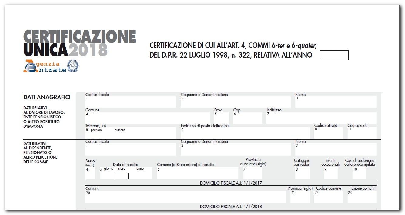 Certificazione Unica: scadenze, modello e istruzioni
